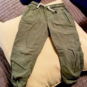 Mini Boden army green joggers 4y